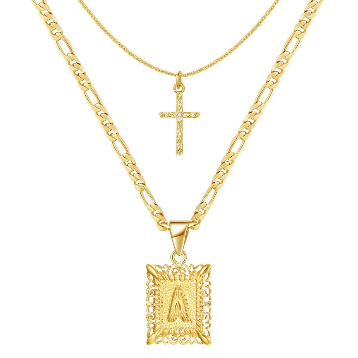 Coffret 2 Pièces — Collier Initial & Croix